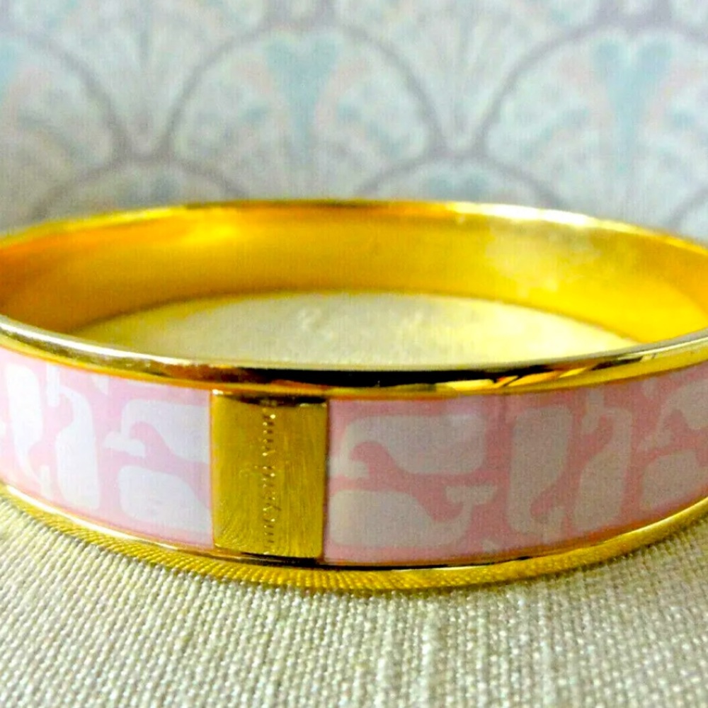 Vineyard Vines PINK BRACELET GOLD TONE 2.5 INCHES IN DIAMETER